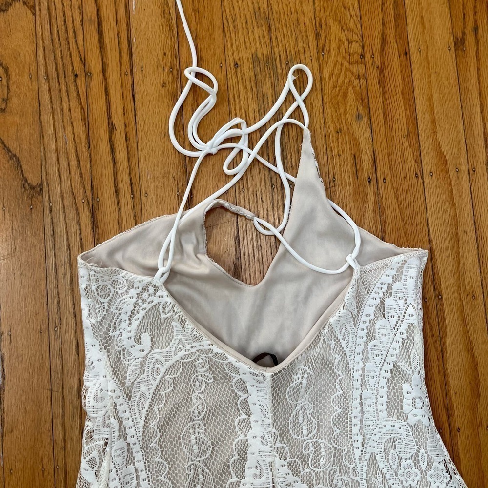 The Vintage Shop Dress Womens Medium White Lace Romantic Coquette Fairy Feminine - Picture 9 of 11